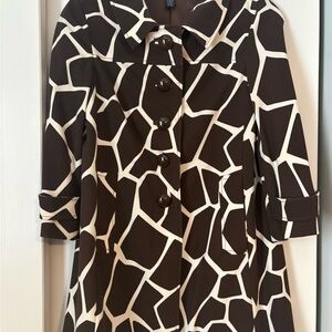 INC International Concepts Brown and Cream Patterned Blazer